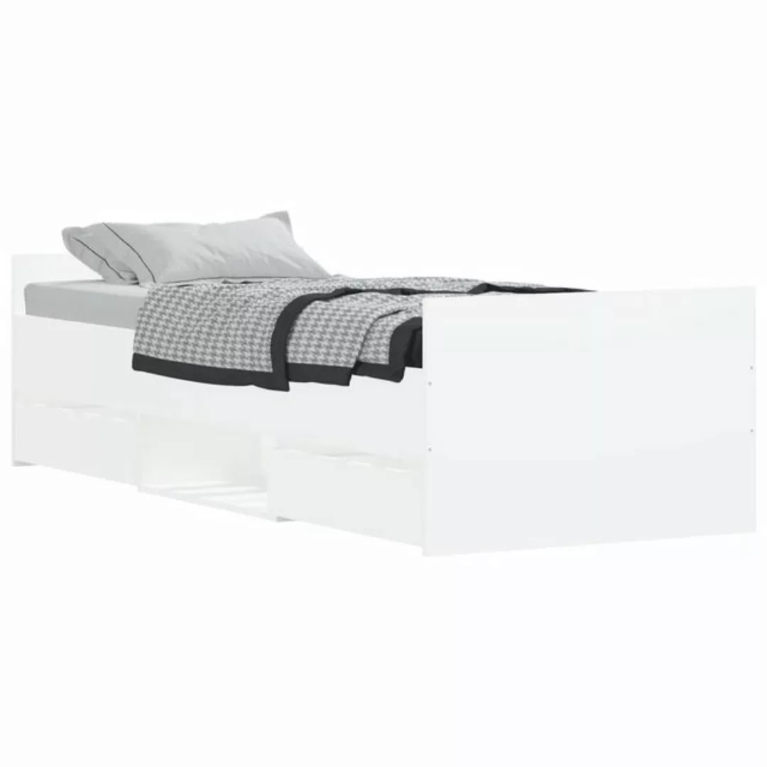 furnicato Bett Bettgestell mit Kopf- und Fußteil Weiß 75x190 cm günstig online kaufen