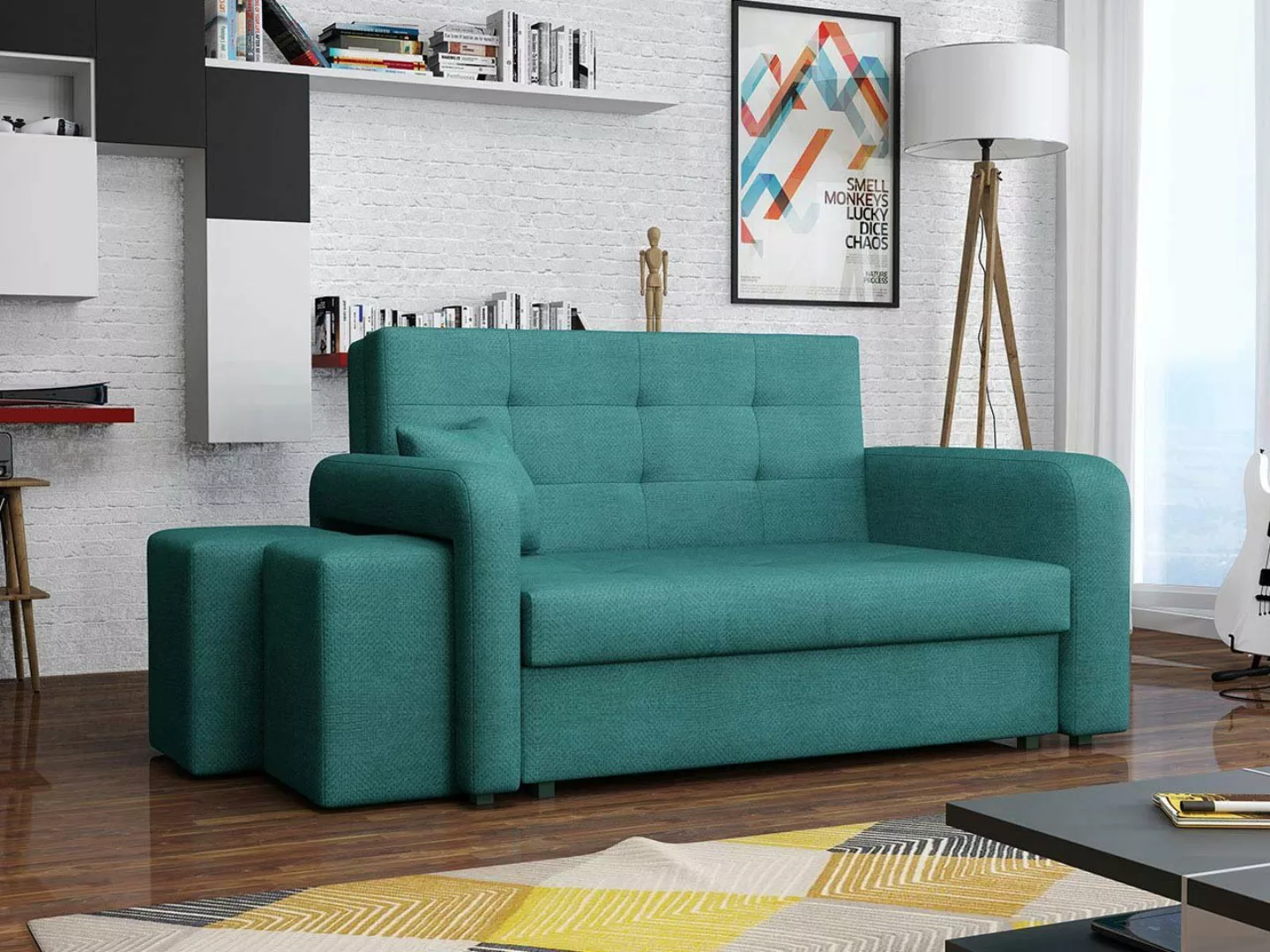 MIRJAN24 Schlafsofa Viva Home II, mit Polsterhocker (2 Stück), 2 Sitzer, mi günstig online kaufen