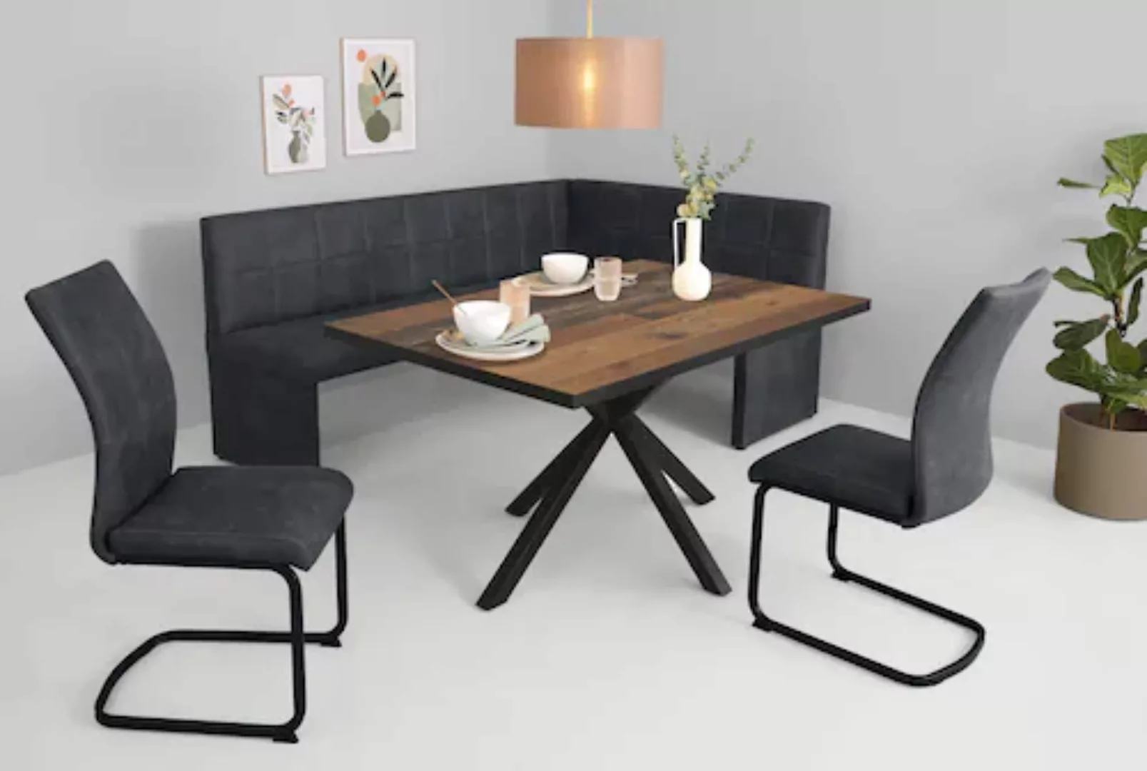 HELA Essgruppe »SPREE«, (4 tlg.), Esstisch 140x90 cm mit Dickkante, Microfa günstig online kaufen
