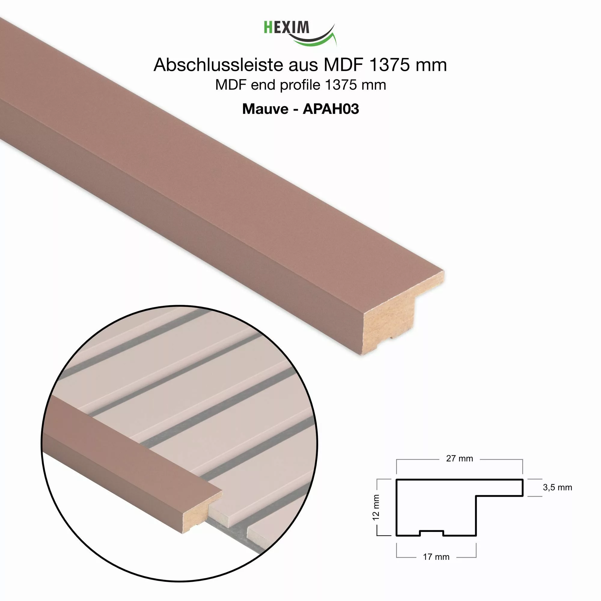 Hexim Wanddekoobjekt APAH03 (Abschlussleiste 137,5x2,7cm passend günstig online kaufen