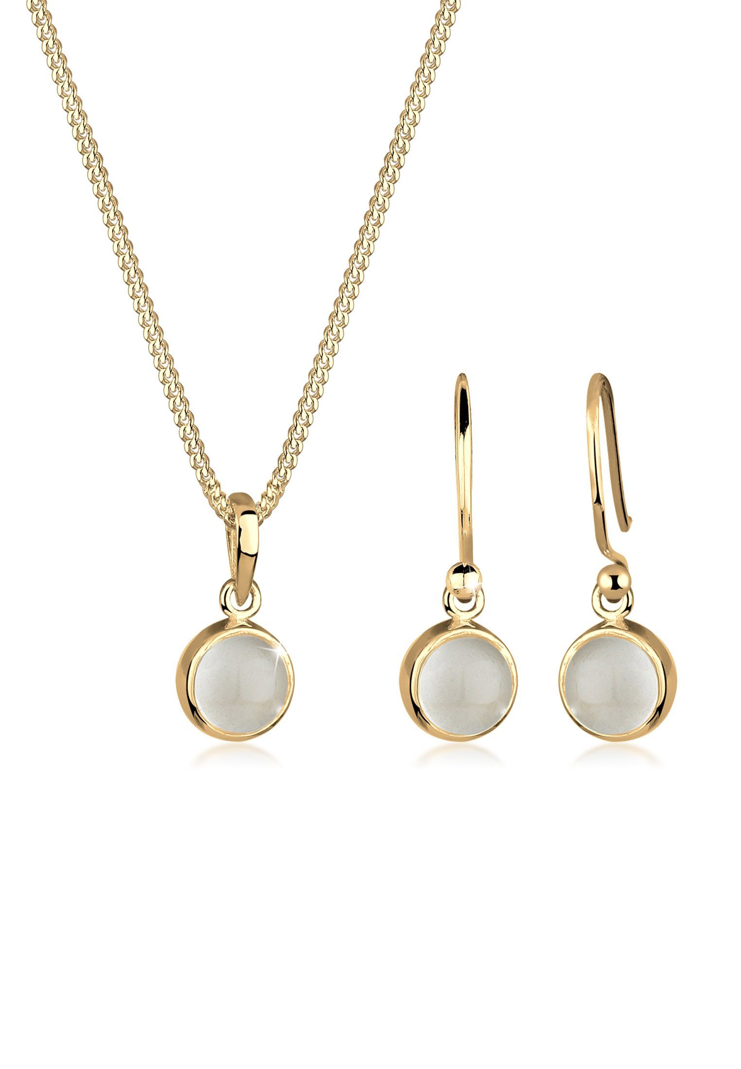 Elli Schmuckset Mondstein Weiß 925 Sterling günstig online kaufen