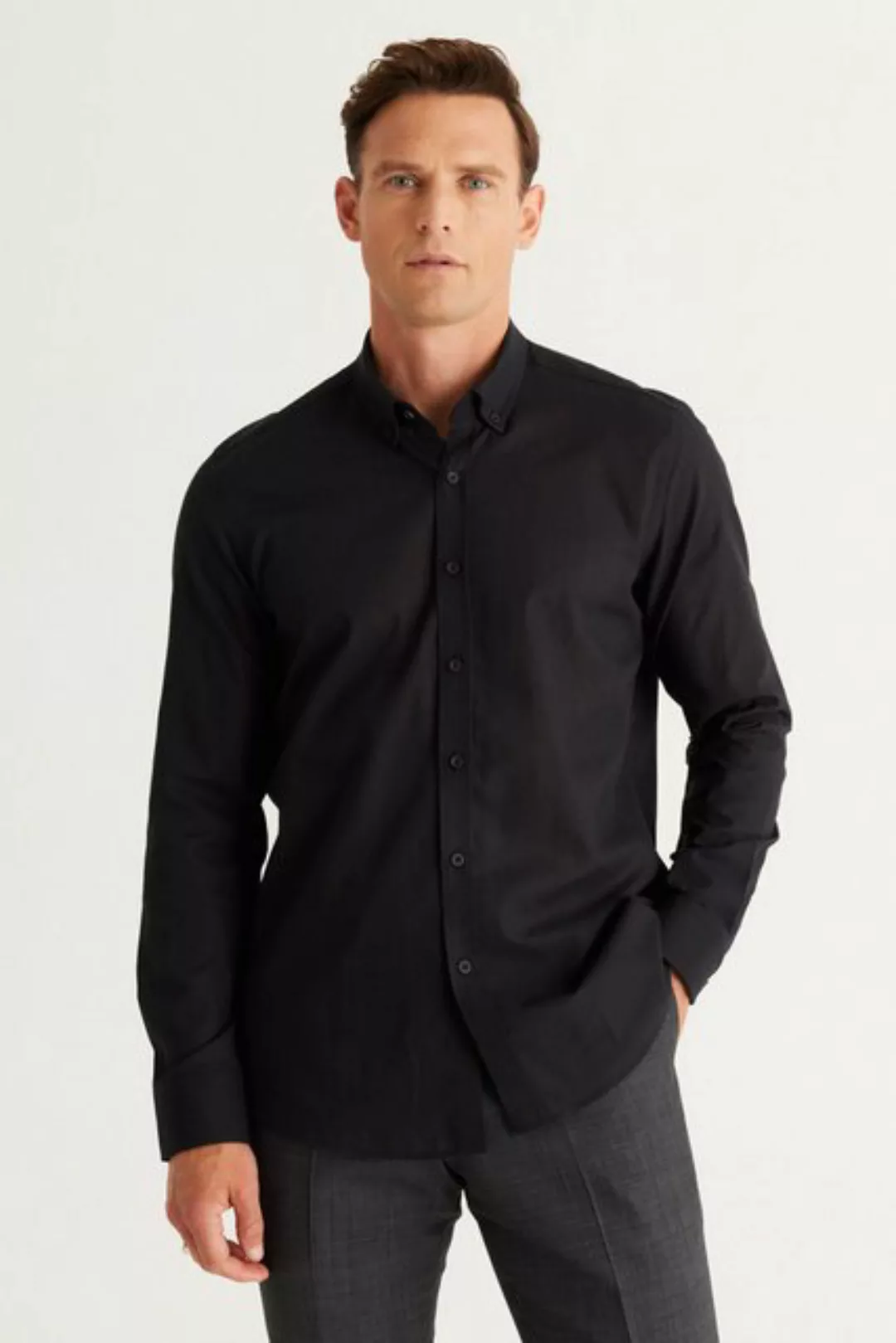 AC&Co Langarmhemd AC&CO Langarmhemd Männlich Slim Fit günstig online kaufen