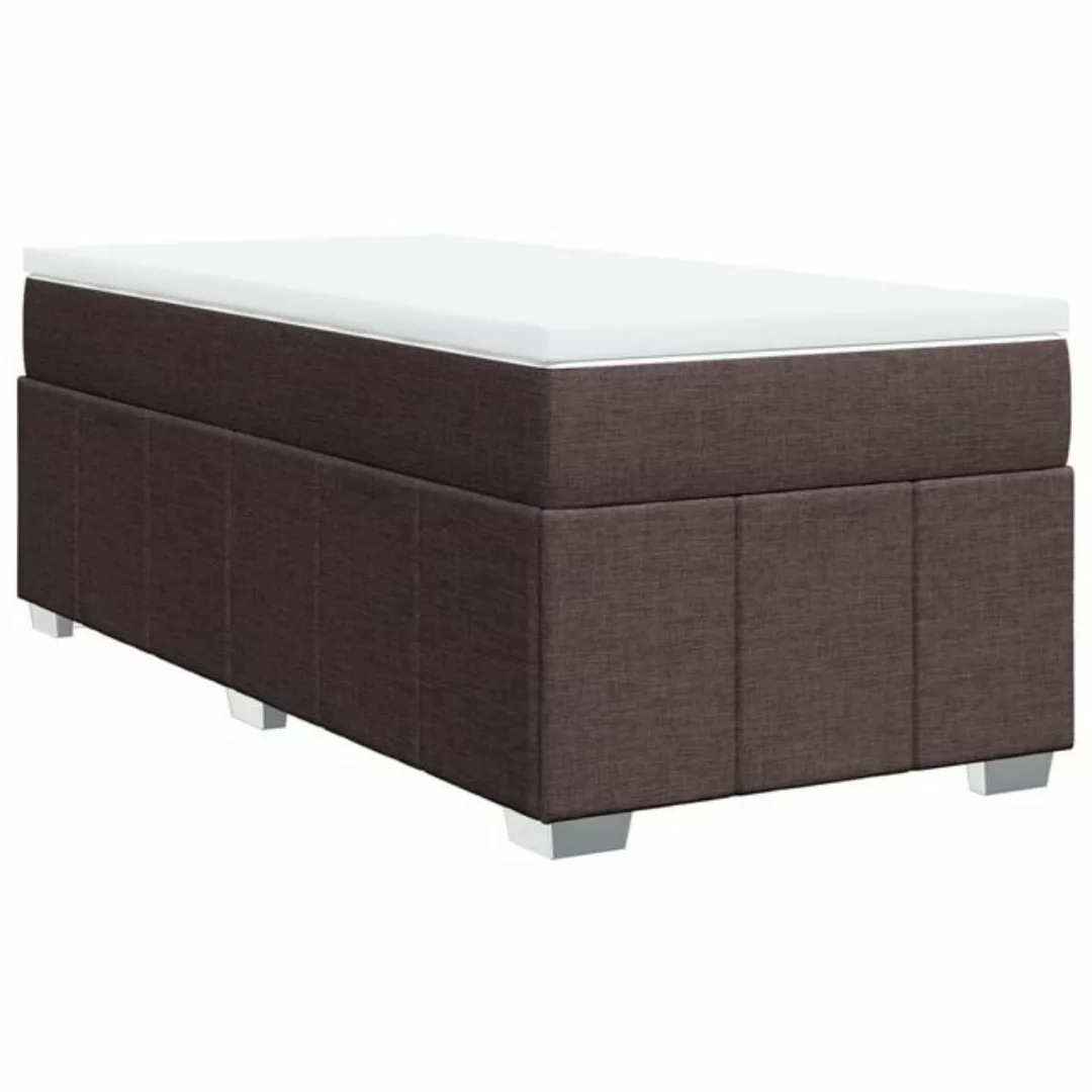 vidaXL Bett Boxspringbett mit Matratze Dunkelbraun 80x200 cm Stoff günstig online kaufen