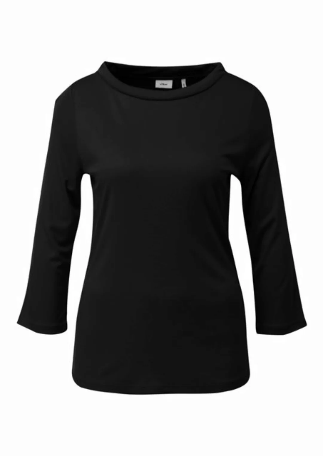 s.Oliver BLACK LABEL Langarmshirt mit U-Boot Ausschnitt günstig online kaufen