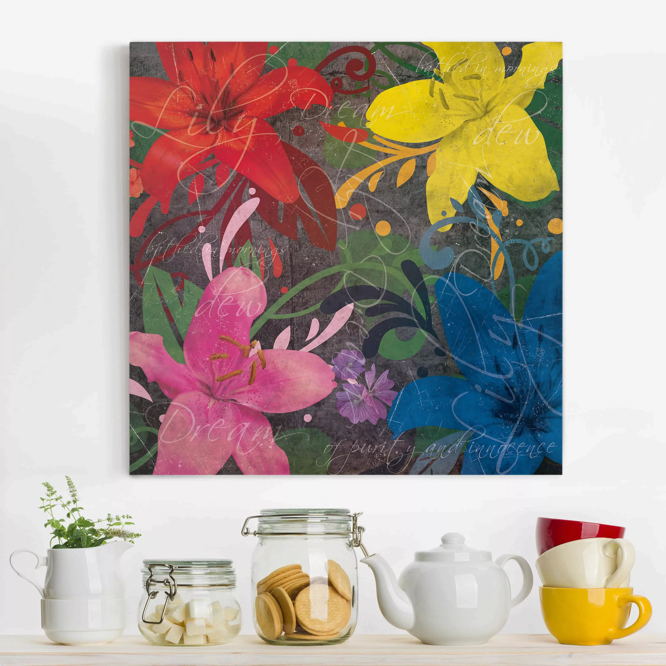 Leinwandbild Blumen - Quadrat Lilientraum günstig online kaufen