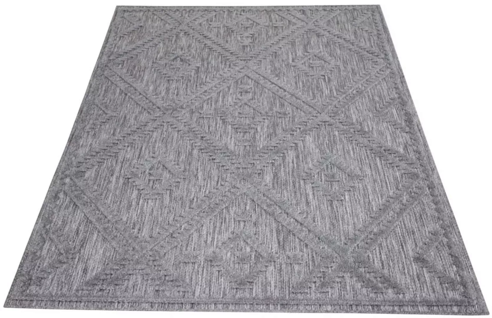 Carpet City Teppich »In-& Outdoorteppich Santorini 454, 3D-Effekt, Raute-Op günstig online kaufen