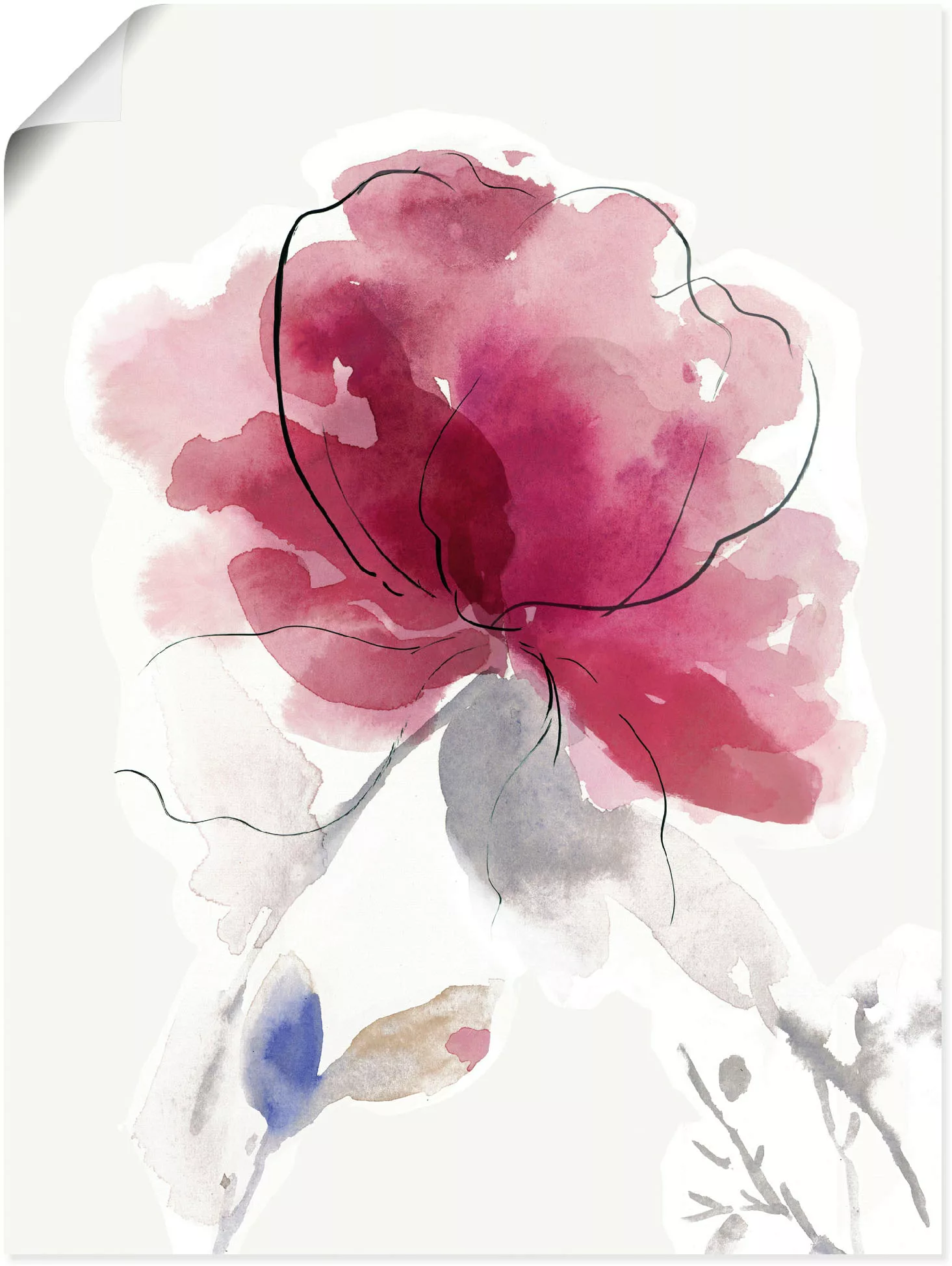 Artland Wandbild "Rosige Blüte II.", Blumenbilder, (1 St.) günstig online kaufen