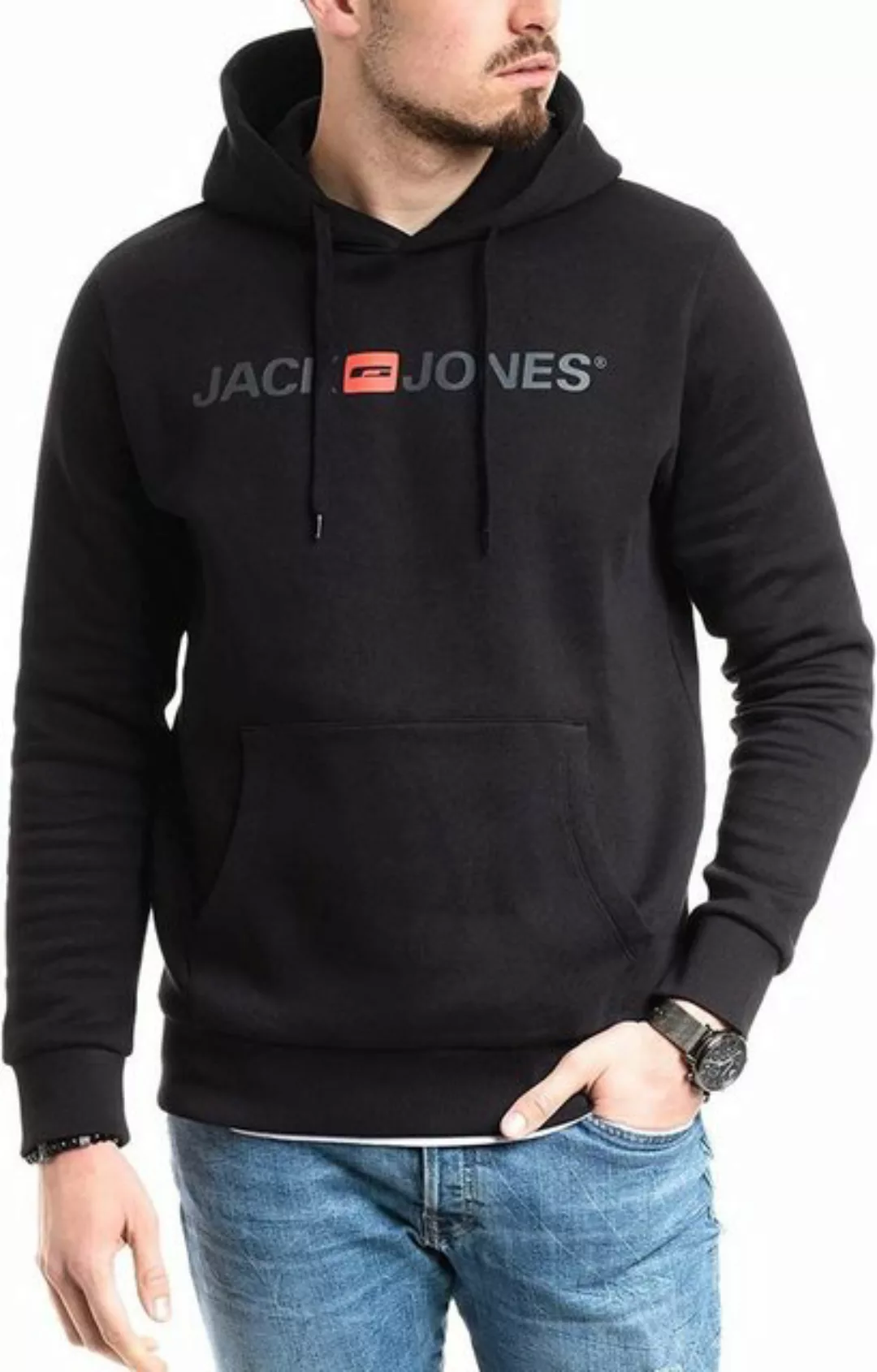 Jack & Jones Hoodie mit Kängurutasche, mit Kapuze, mit Logodruck günstig online kaufen