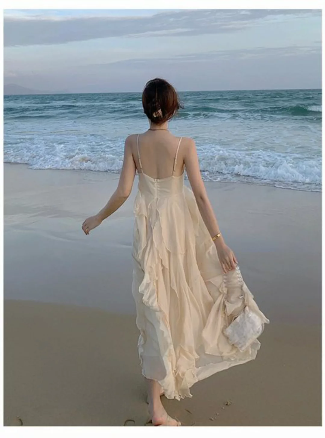KIKI Strandkleid Langer Sommerrock für Damen – Blumenkleid – Chiffon-Strand günstig online kaufen