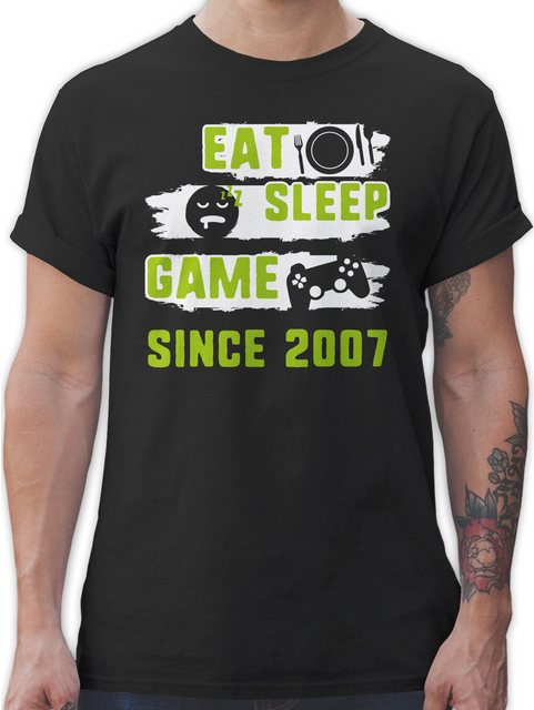 Shirtracer T-Shirt Eat Sleep Game Since 2007 Achtzehn 18. Geburtstag günstig online kaufen