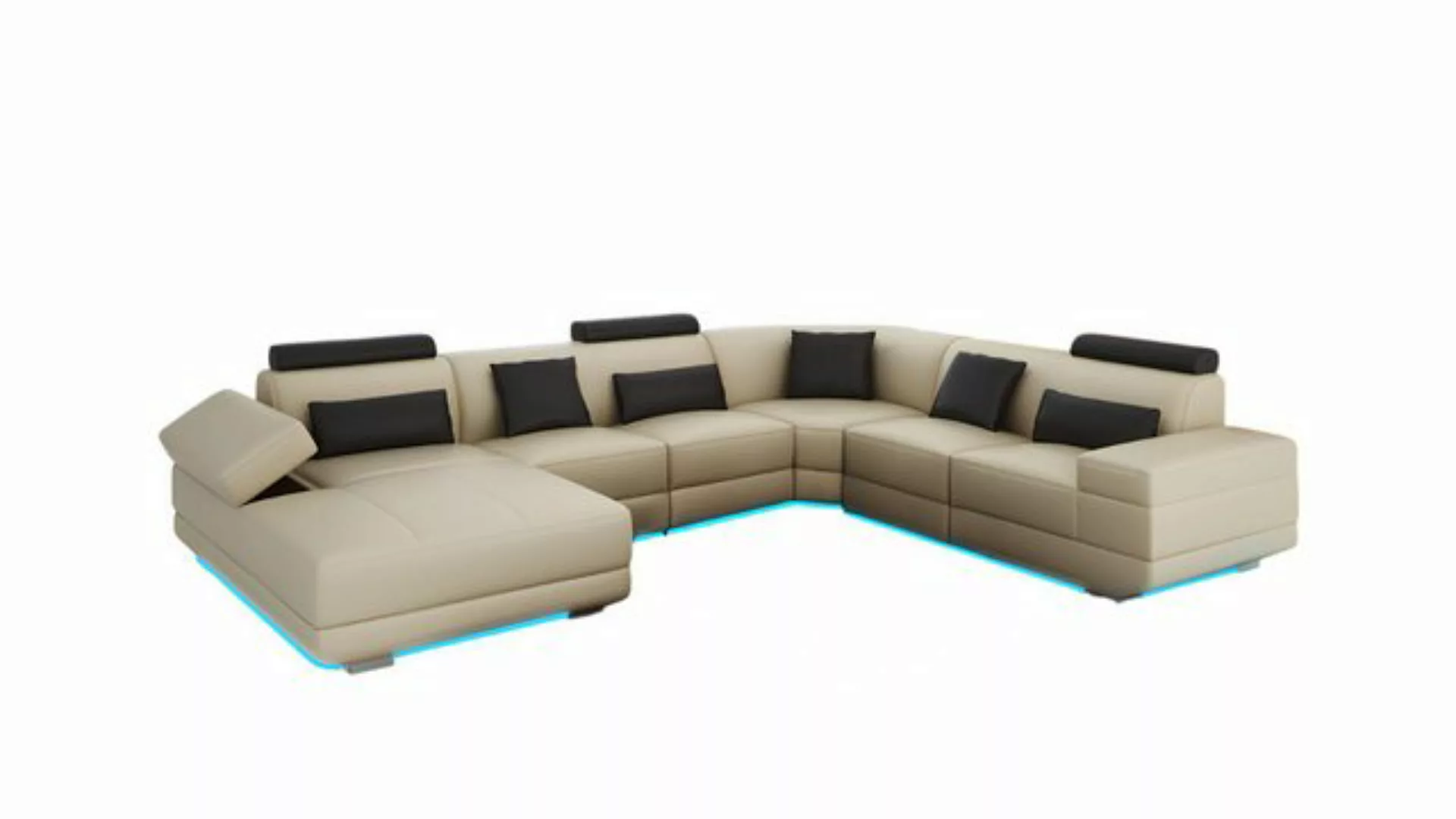 Xlmoebel Sofa Modernes Ledersofa mit Eckdesign und Wohnlandschaftsgarnitur, günstig online kaufen