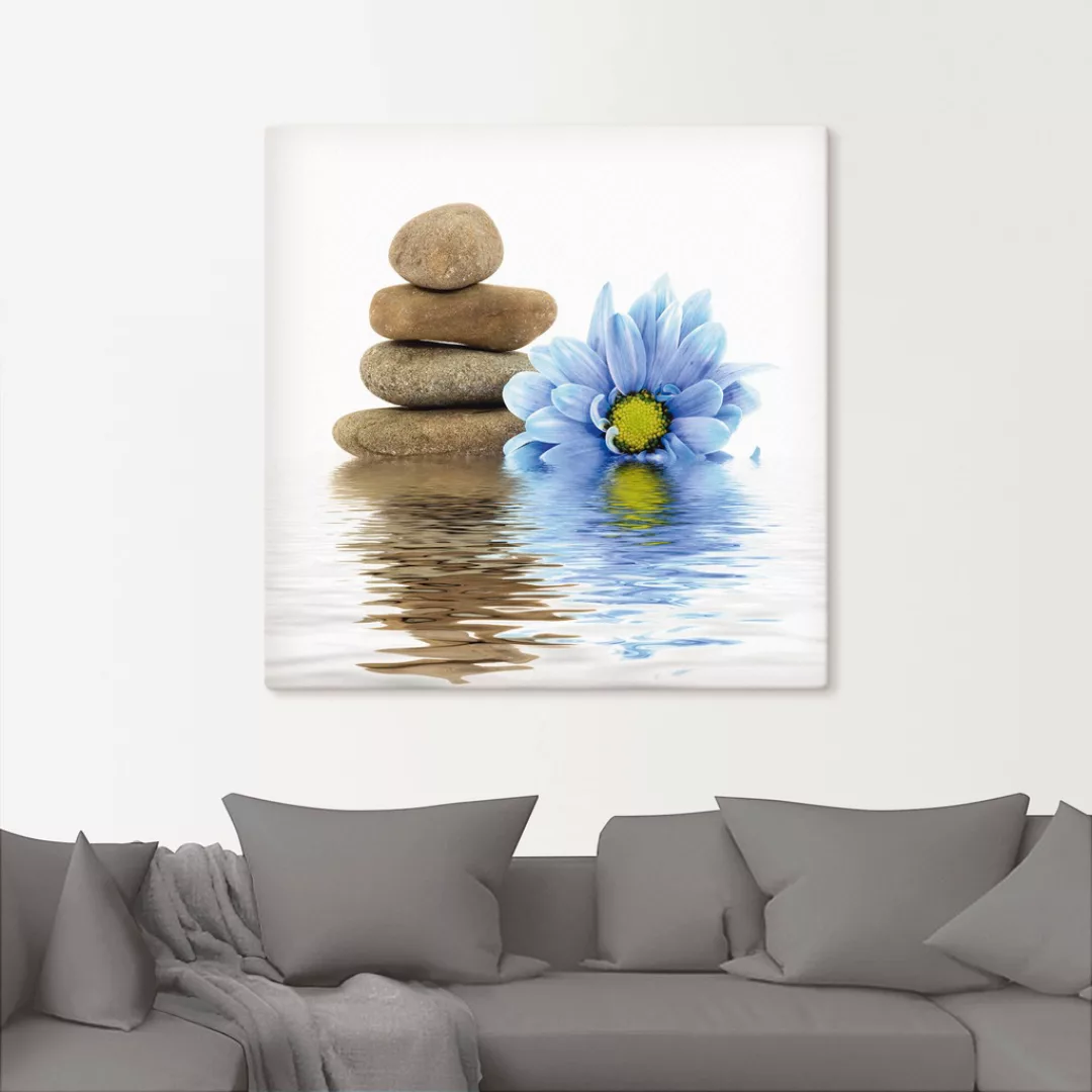 Artland Wandbild "Therapie-Steine mit einzelnen Blumen", Zen, (1 St.), als günstig online kaufen