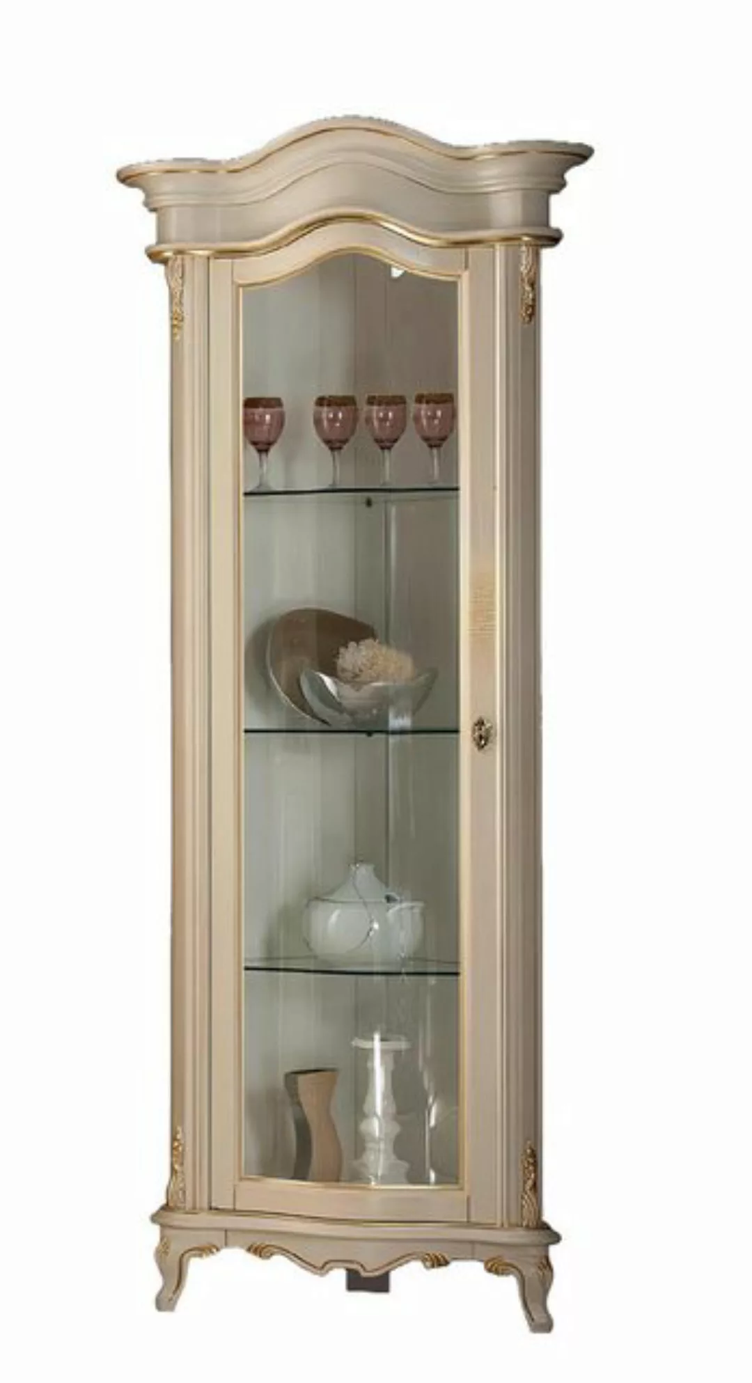 Xlmoebel Vitrine Massiver Holzvitrinenschrank aus Glas - Echtholzvitrine (1 günstig online kaufen