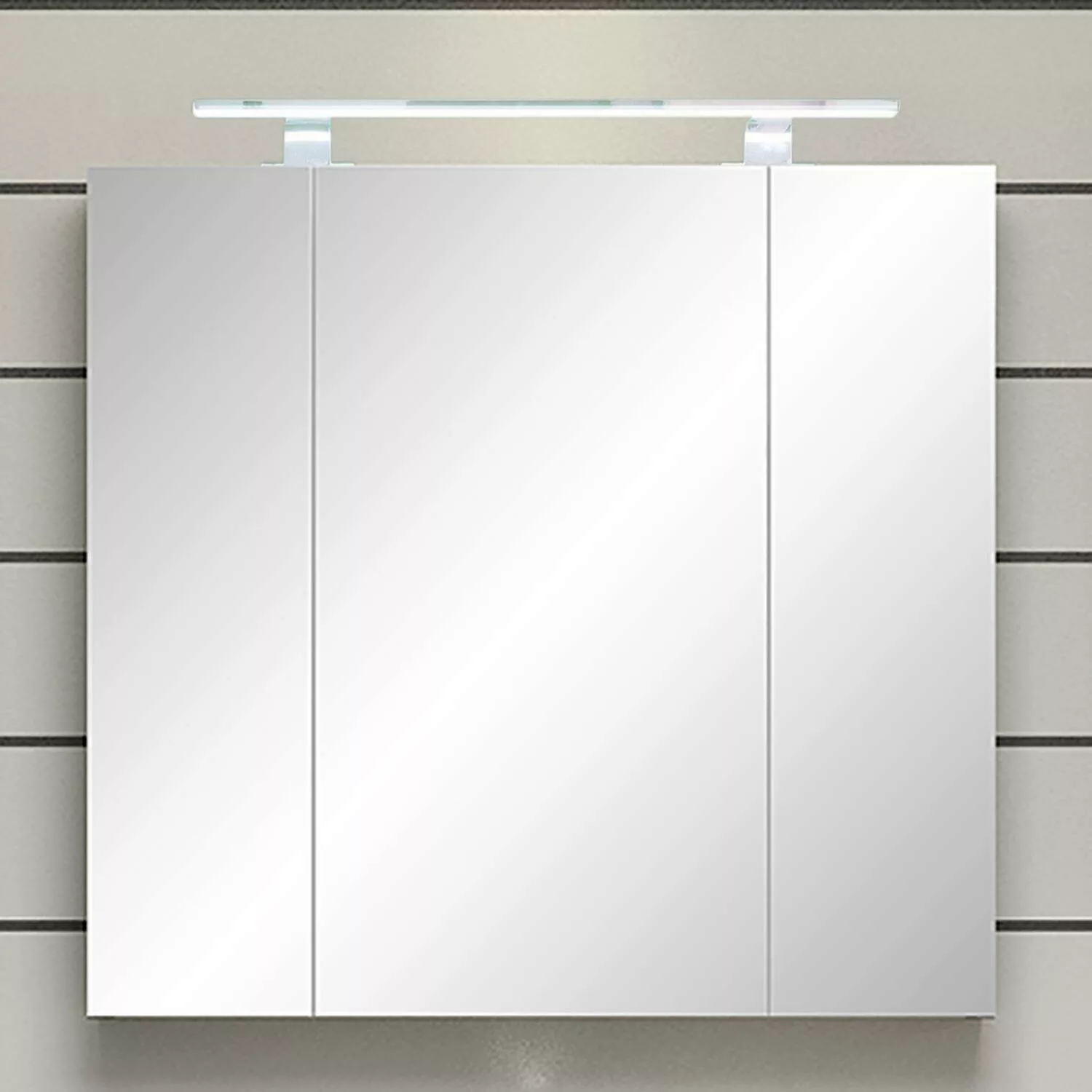 Badezimmer Spiegelschrank, 3-türig, mit LED-Beleuchtung, in Rauchsilber RAV günstig online kaufen