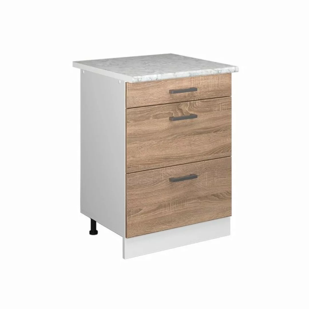 Vicco Unterschrank Schubunterschrank + Arbeitsplatte 60 cm R-LINE Sonoma günstig online kaufen