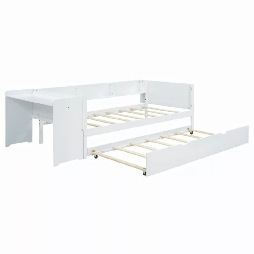 Gotagee Kinderbett Modern Flachbett 90x200cm Einzelbett mit Ausziehbett Sch günstig online kaufen