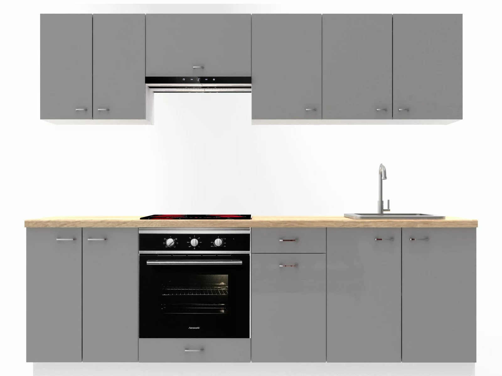 OMILI Küchenzeile OLVIT (Breite 240cm), Fronten günstig online kaufen