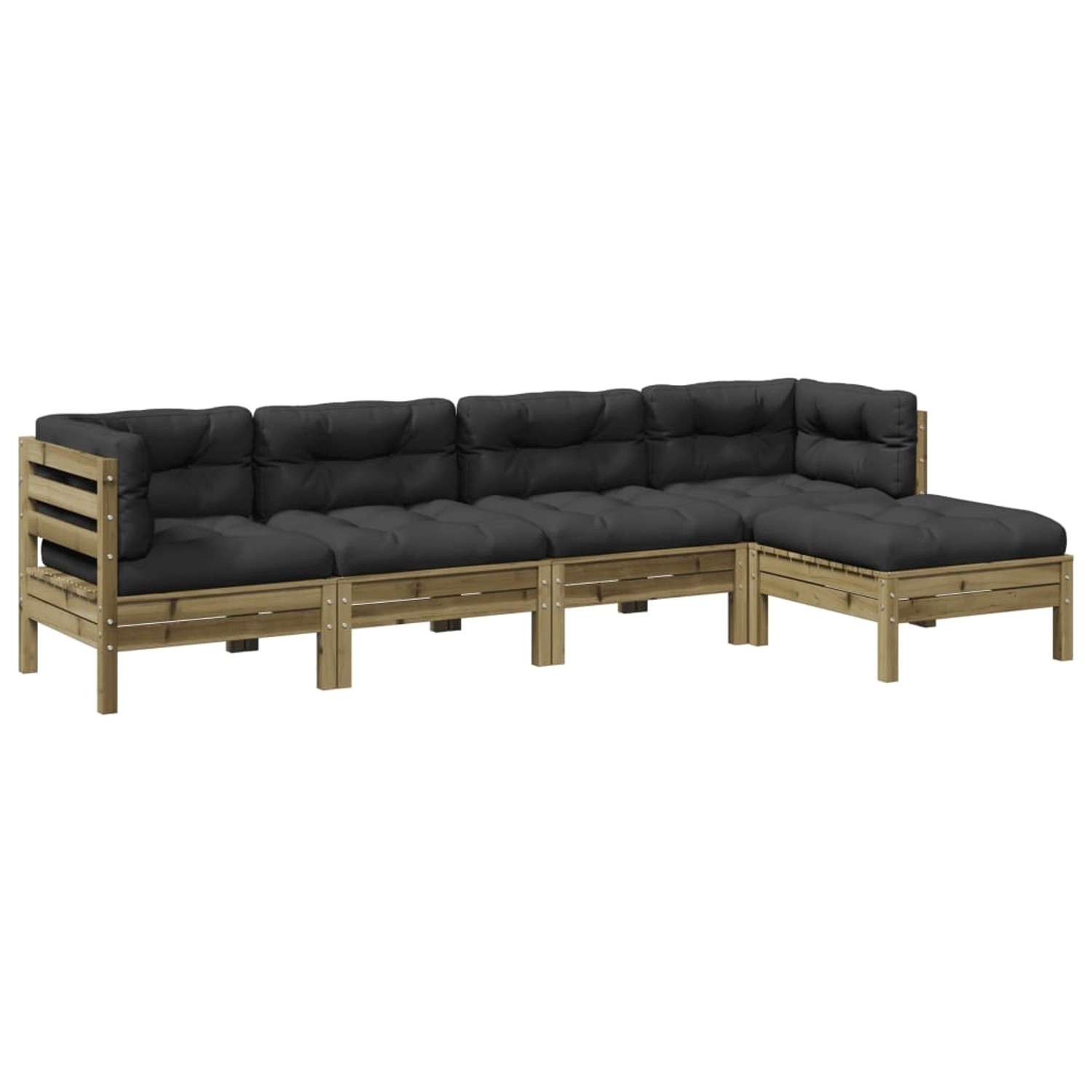 vidaXL 5-Tlg Garten-Sofagarnitur mit Kissen Kiefernholz Imprägniert 3299395 günstig online kaufen