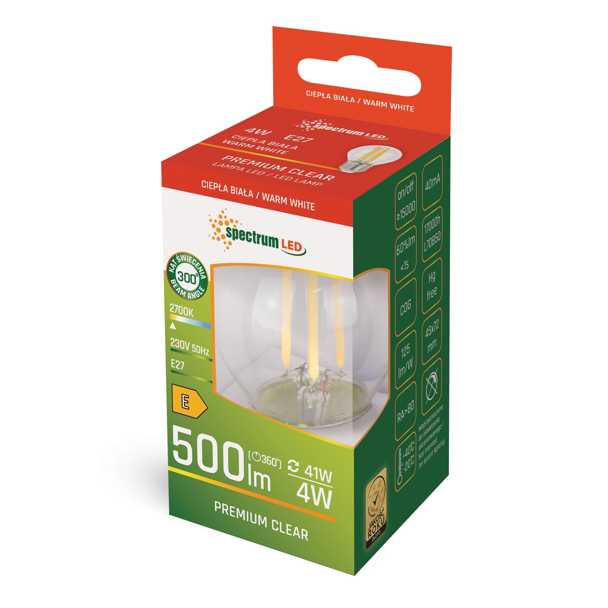 Spectrum LED-Leuchtmittel LED E27 G45 Filament günstig online kaufen