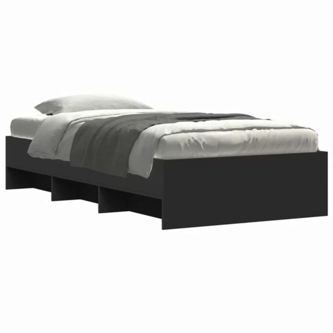 vidaXL Bett Bettgestell Schwarz 75x190 cm Holzwerkstoff günstig online kaufen