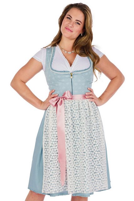 Alpenfee Tracht Dirndl Midi Dirndl 2tlg. - AMY - hellblau günstig online kaufen