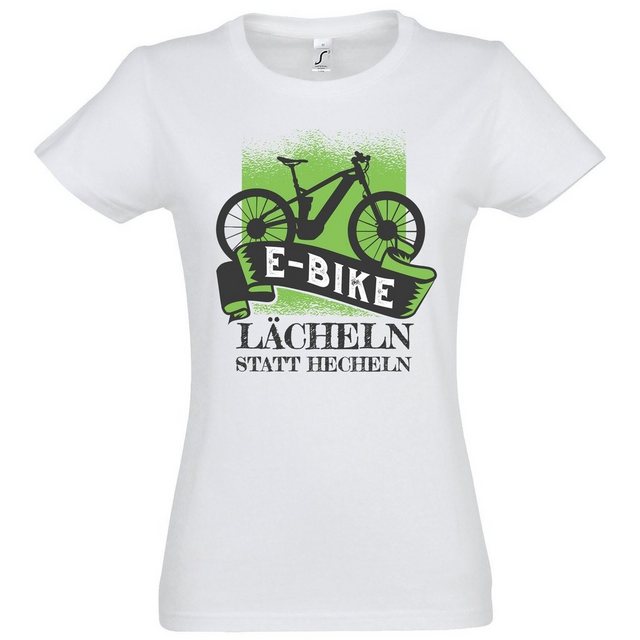 Youth Designz T-Shirt E-Bike Lächeln Statt Hecheln Damen Shirt mit lustigem günstig online kaufen