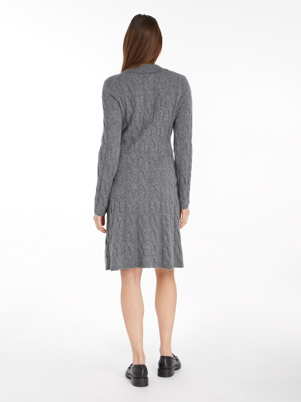 Tommy Hilfiger Strickkleid "SOFT WOOL CABLE POLO SWT DRESS", mit Zopfmuster günstig online kaufen