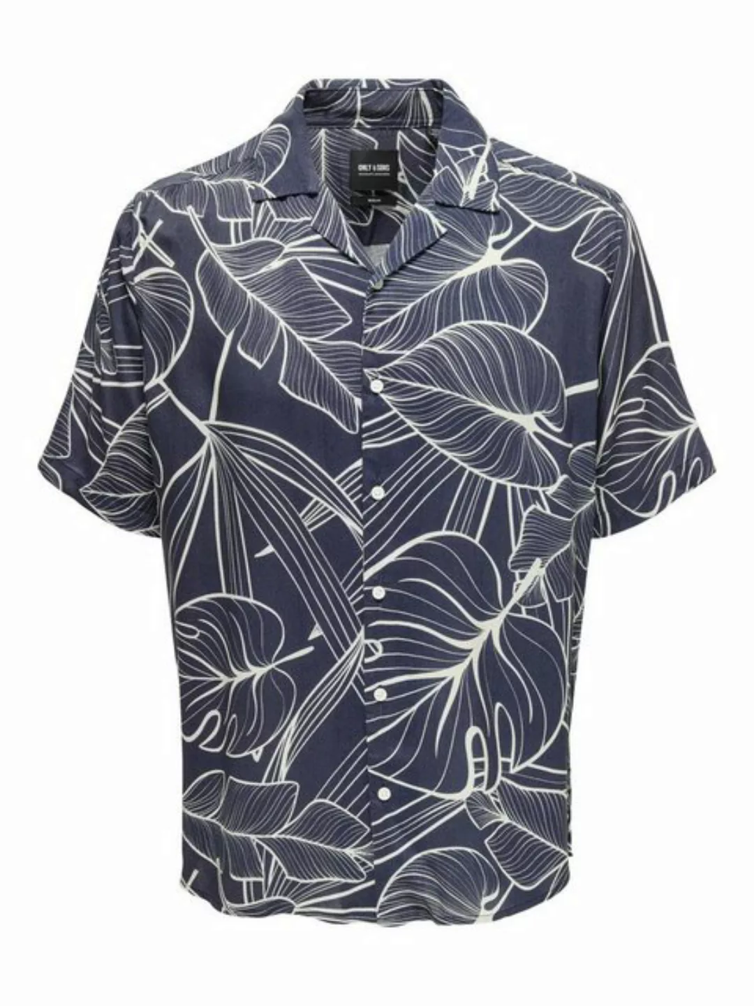 ONLY & SONS Kurzarmhemd Hemd mit Resort Kragen lässig und bequem 7346 in Bl günstig online kaufen