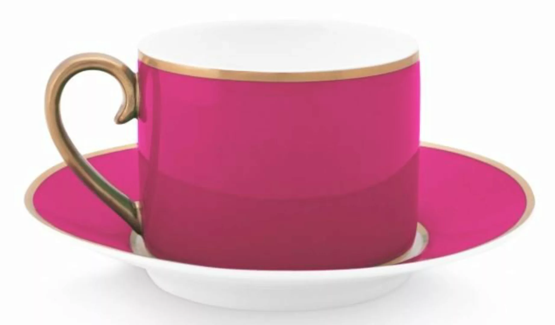 PIP STUDIO Chique Chique Tasse mit Untertasse gold-pink 0,22 l (pink) günstig online kaufen