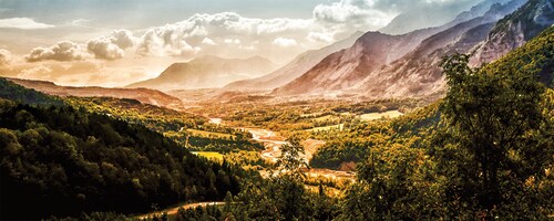 Bönninghoff Glasbild »Berglandschaft«, (1 St.) günstig online kaufen