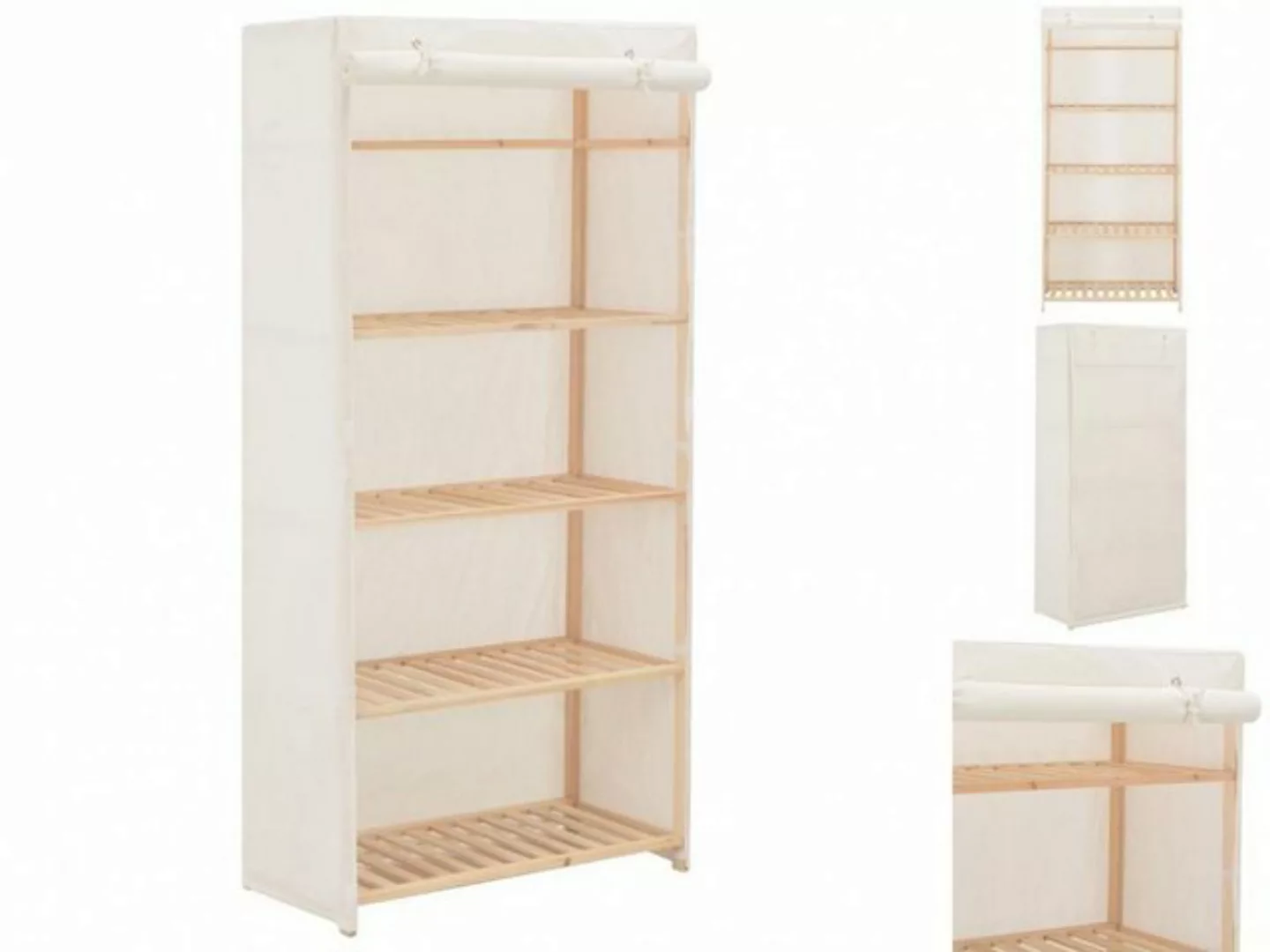 vidaXL Kleiderschrank Kleiderschrank Stoffschrank Weiß 79 x 40 x 170 cm Sto günstig online kaufen