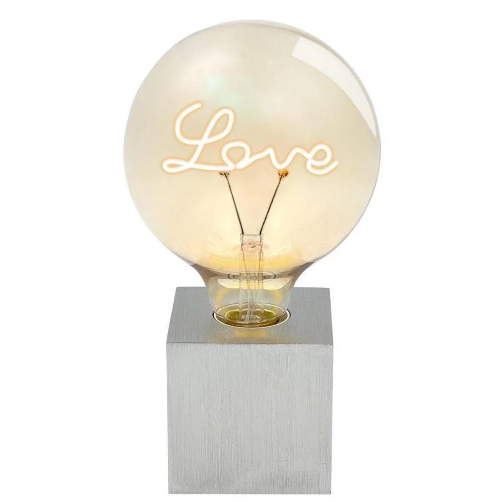 LED Tischleuchte Love in Silber 1,5W 70lm günstig online kaufen