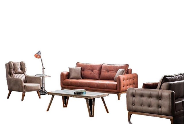 JVmoebel Chesterfield-Sofa Set 3+3+1 Platz Bequem in modernem mittelweiche günstig online kaufen