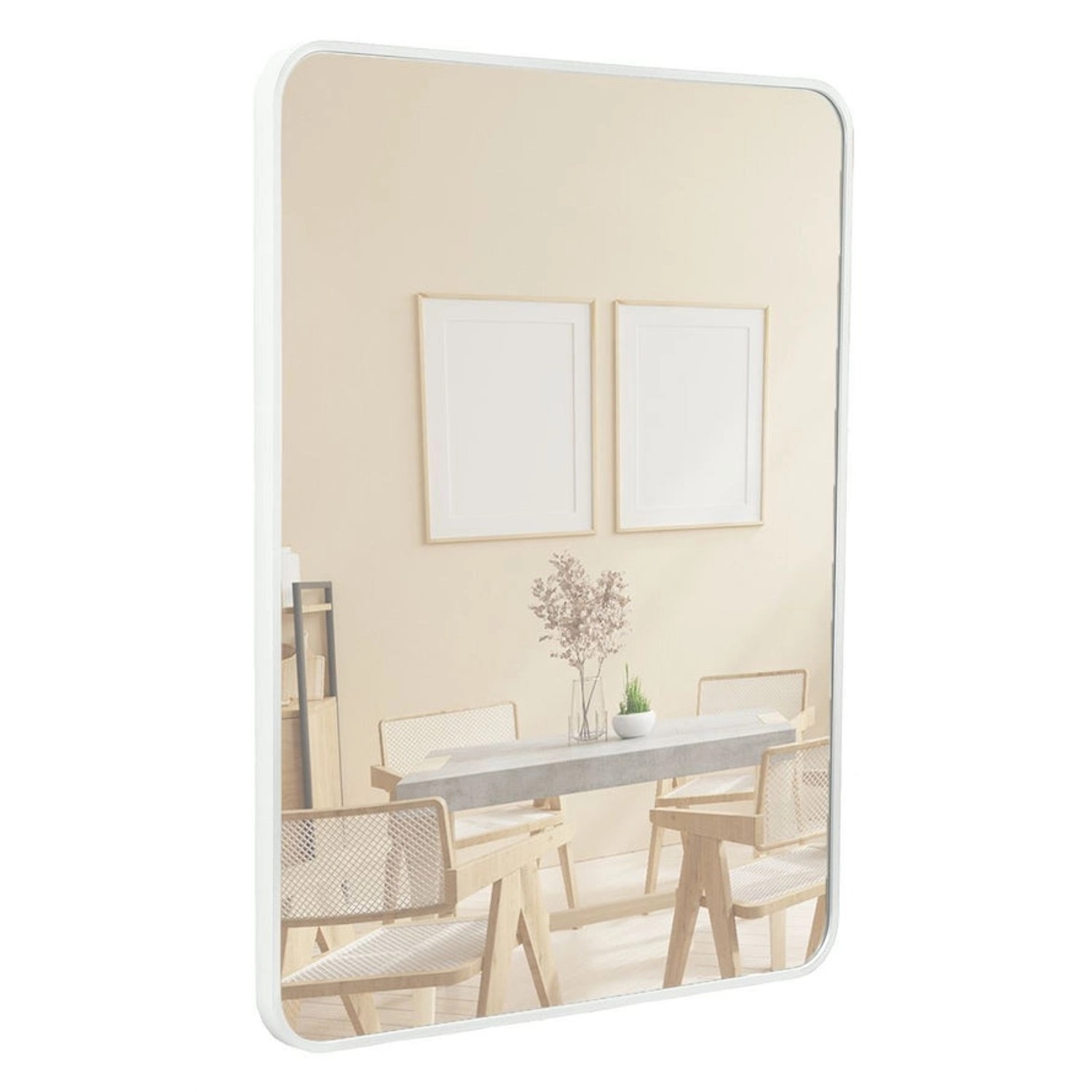 Terra Home Wandspiegel 60x80 Weiß Metallrahmen günstig online kaufen