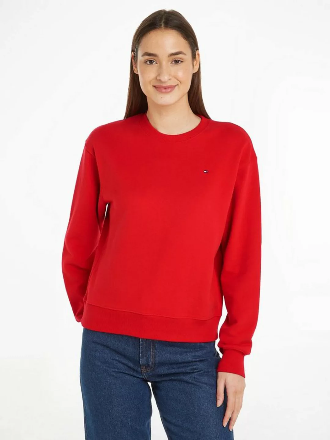 Tommy Hilfiger Sweatshirt REG FLAG ON CHEST SWTSHRT mit Logo-Stickerei günstig online kaufen