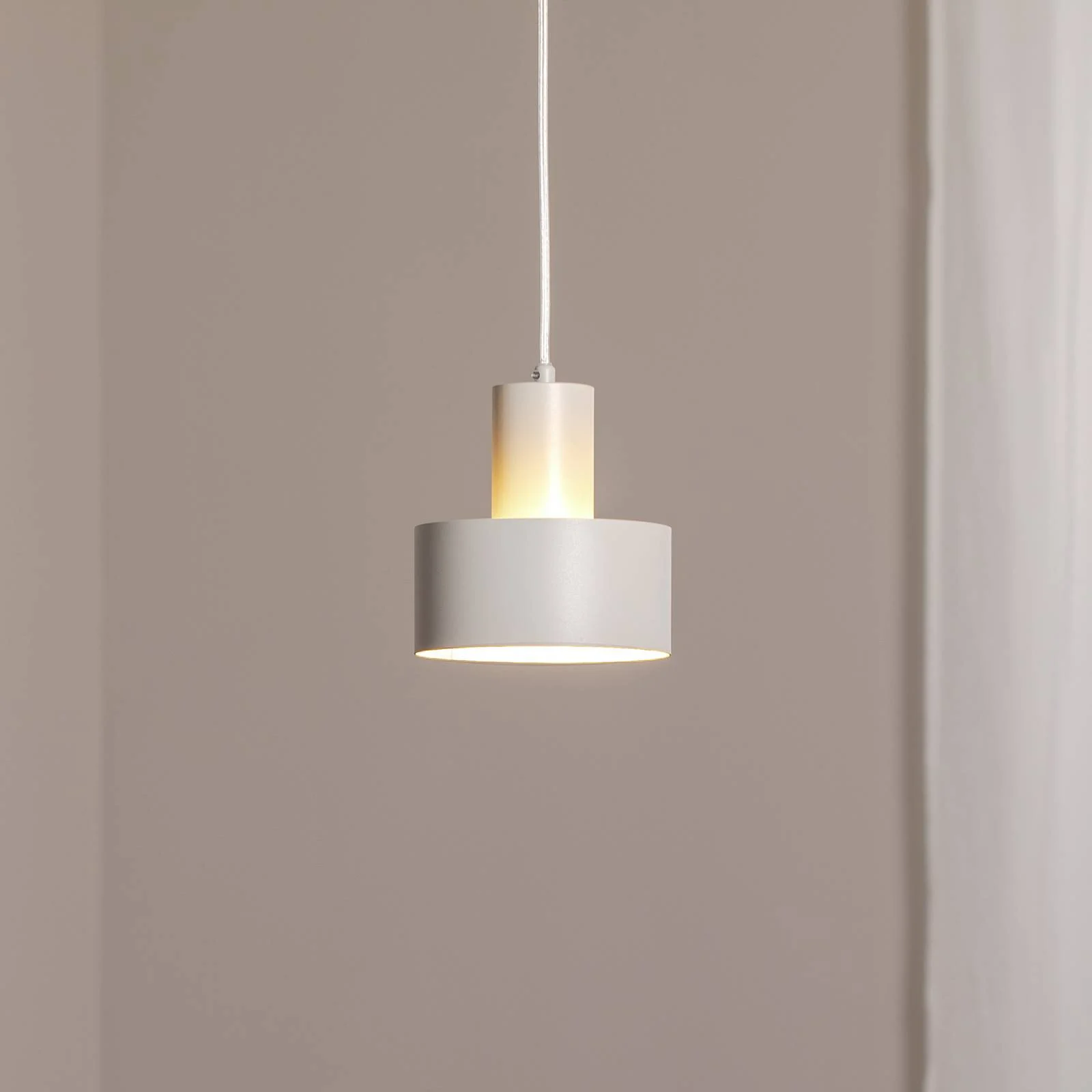 Hängeleuchte Rif S, taupe, 1-flammig, Ø 15 cm, Stahl günstig online kaufen