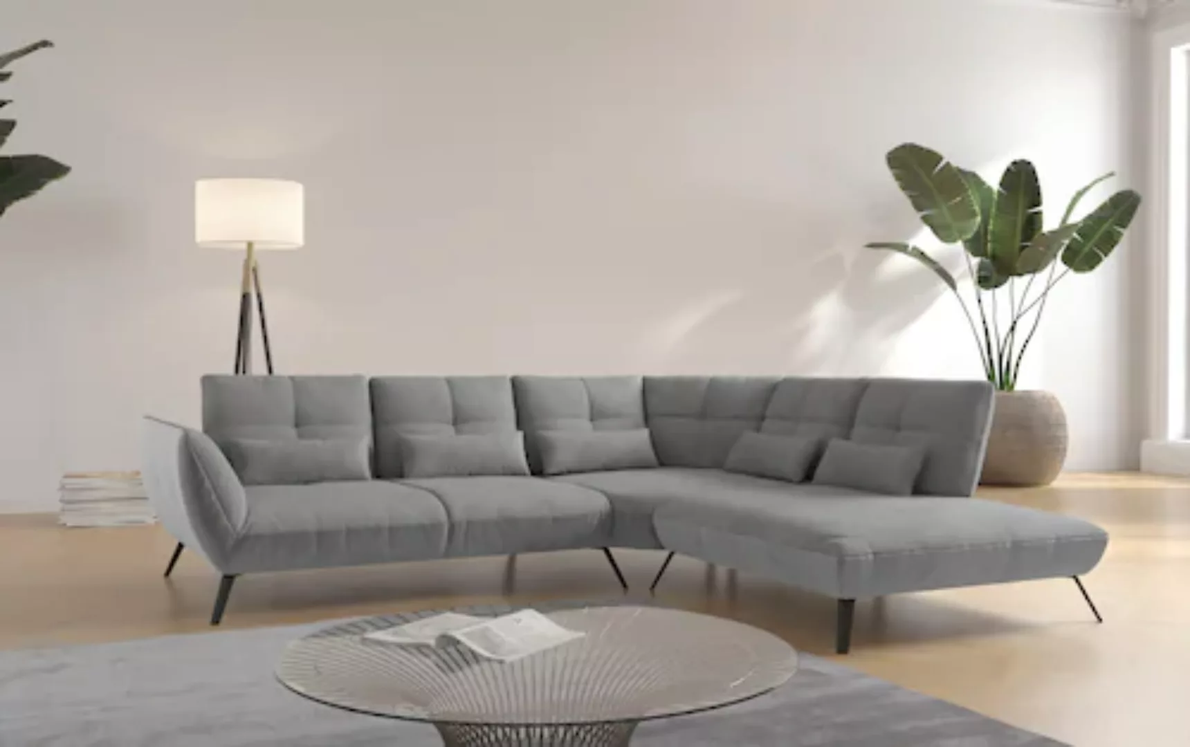 Places of Style Ecksofa »Mikado L-Form«, inkl. Sitztiefenverstellung und Ar günstig online kaufen