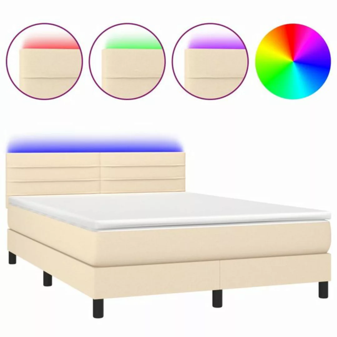 vidaXL Boxspringbett Bett Boxspringbett komplett mit Matratze & LED Stoff ( günstig online kaufen