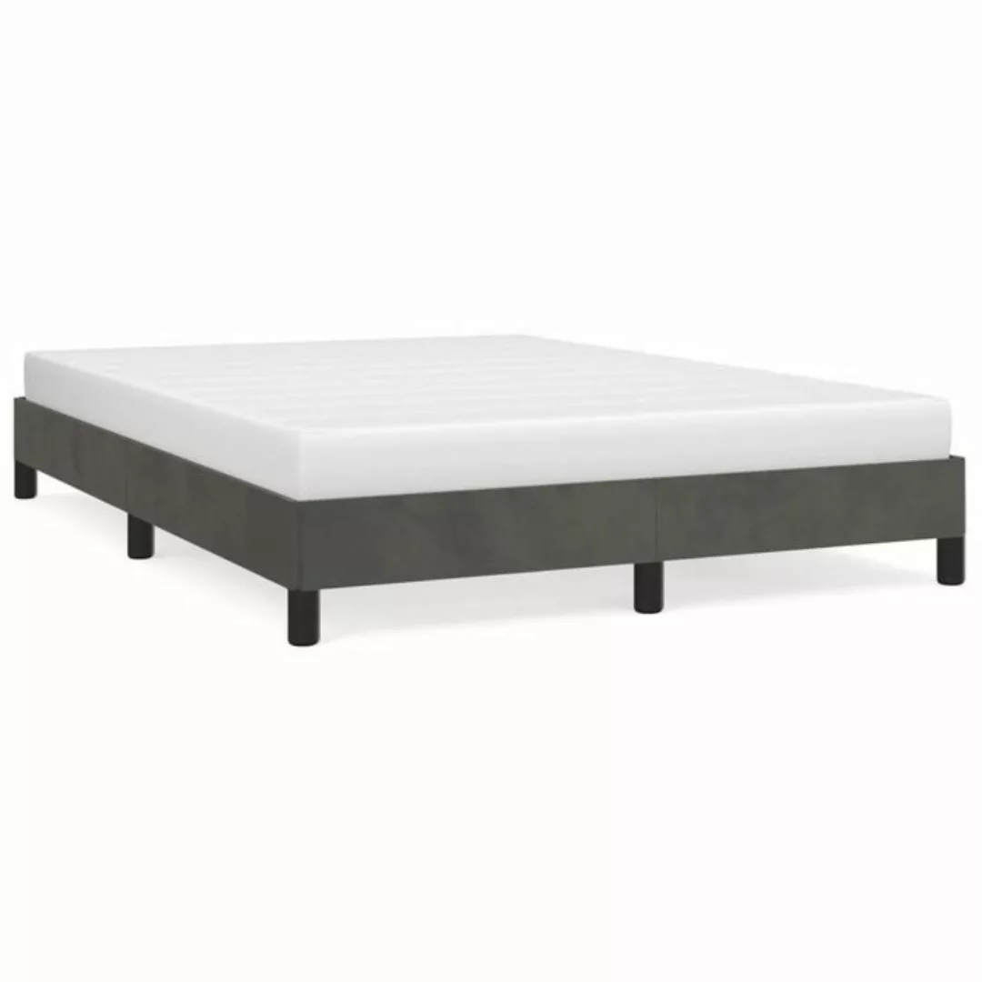 furnicato Bett Bettgestell Dunkelgrau 140x190 cm Samt günstig online kaufen