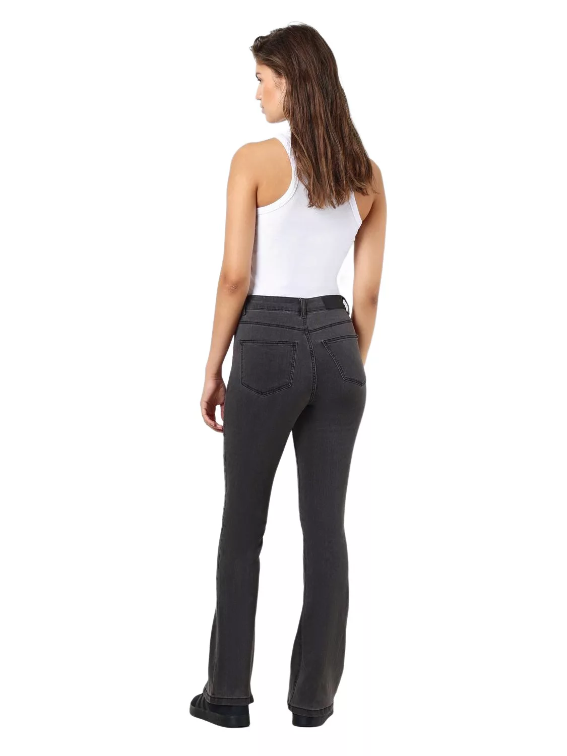 Noisy May Damen Jeans NMSALLIE HW FLARE VI069DG - Flare Fit - Grau - Dark G günstig online kaufen
