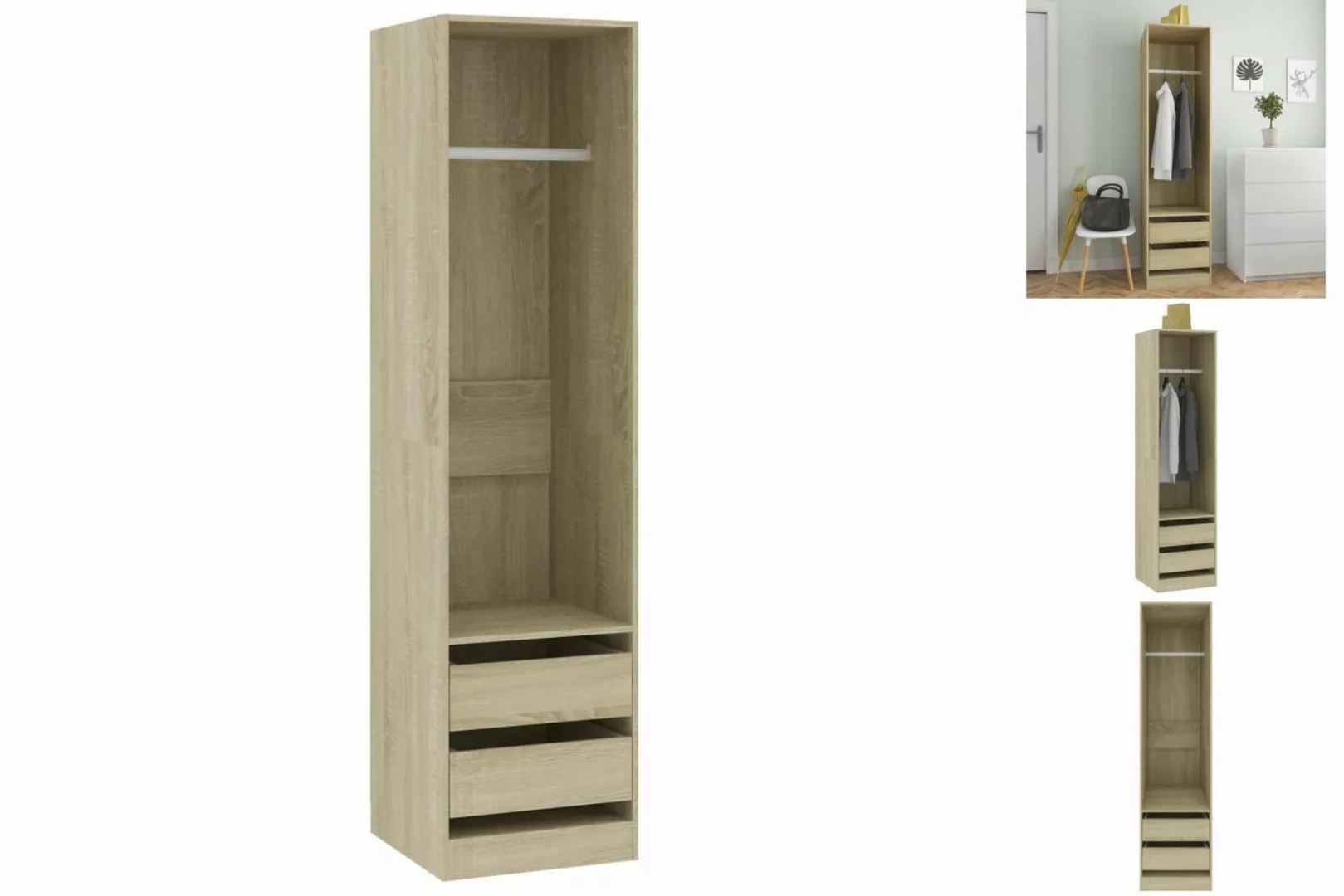 vidaXL Kleiderschrank Kleiderschrank Schubladen Sonoma-Eiche 5050200cm Span günstig online kaufen