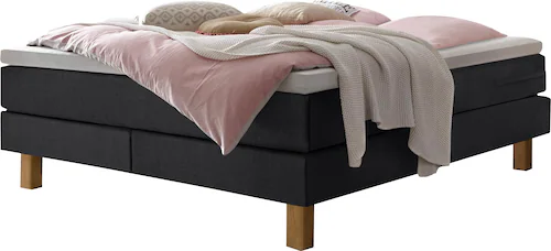 HASENA Boxspringbett "Isoba", inkl. Topper, Füsse aus massiver Eiche günstig online kaufen