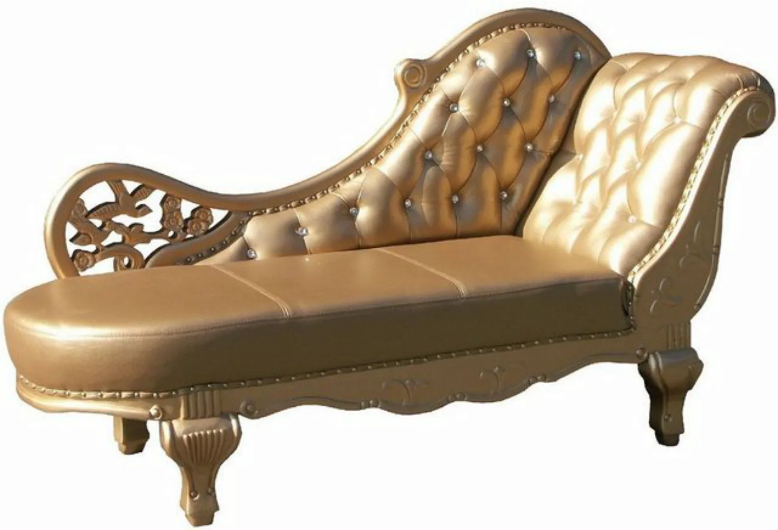 Casa Padrino Chaiselongue Barock Leder Chaiselongue Gold 170 x 65 x H. 90 c günstig online kaufen