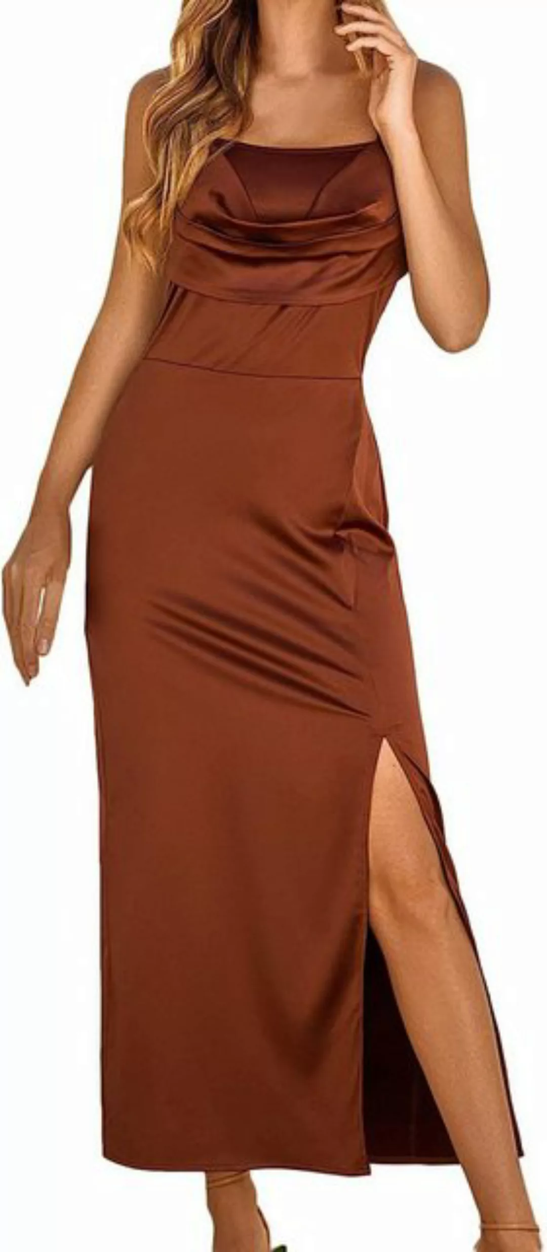 FIDDY Sommerkleid Sexy, elegantes, einfarbiges Sling-Kleid mit Seitenschlit günstig online kaufen