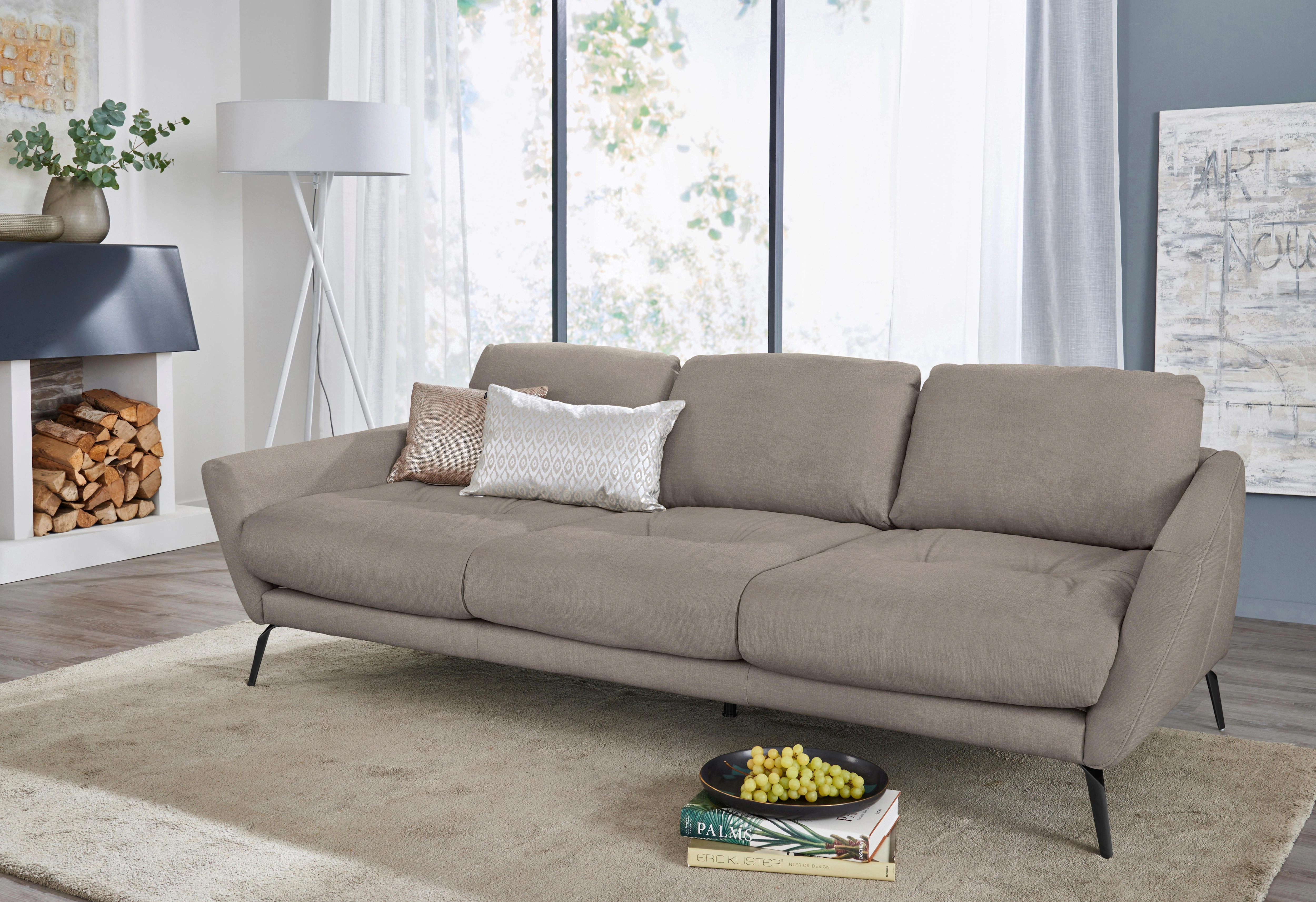 W.SCHILLIG Big-Sofa "softy", mit dekorativer Heftung im Sitz, Füße schwarz günstig online kaufen