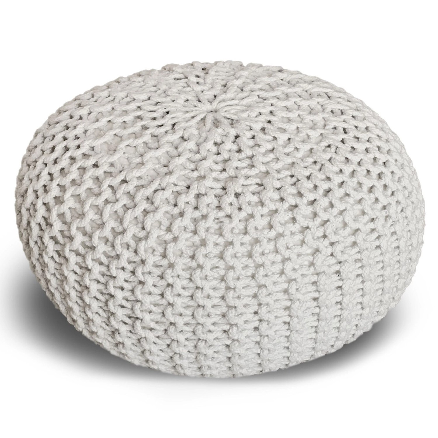 Casamia Pouf 45cm Sitzpouf Bodenkissen Hocker Baumwolle Weiß günstig online kaufen