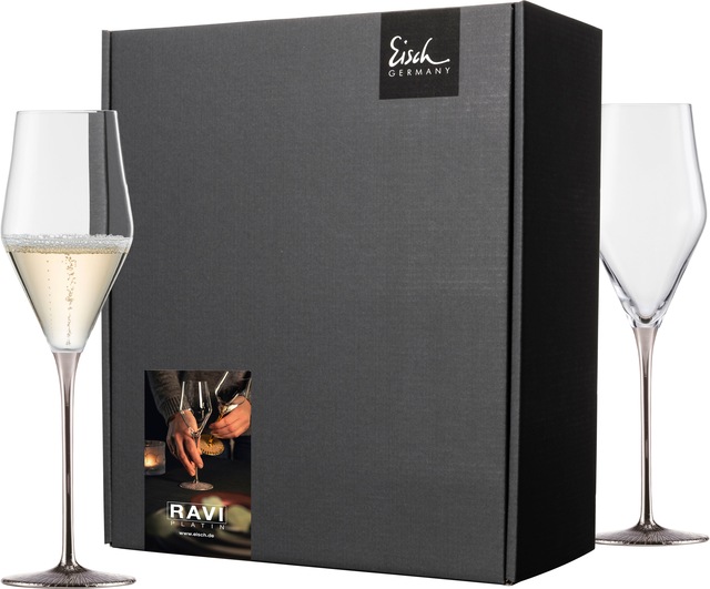 Eisch Germany Champagnerglas »RAVI PLATIN«, (Set, 2 tlg., 2 Champagnergläse günstig online kaufen