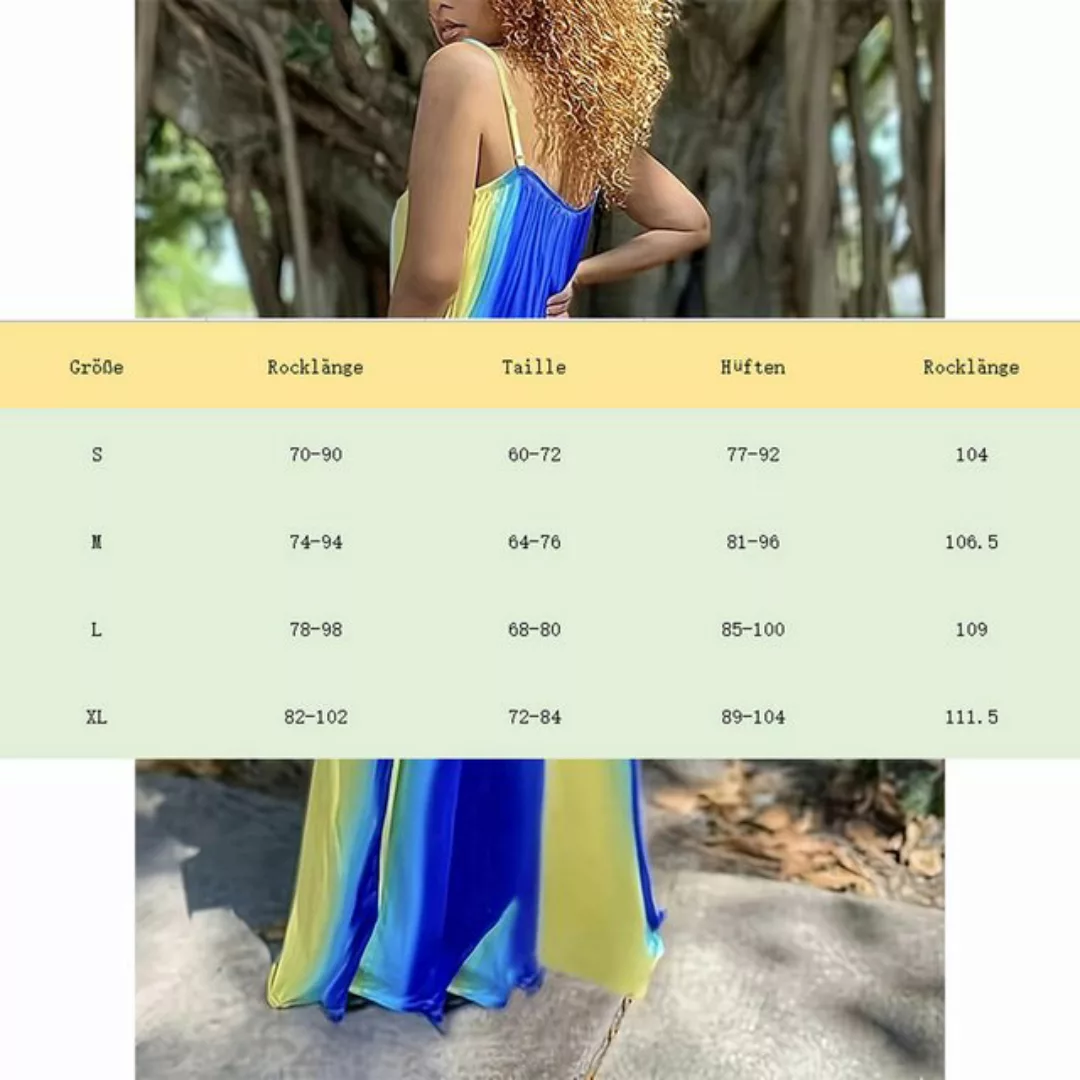 KIKI Strandkleid Sexy Strapskleid mit Farbverlauf und tiefem V-Ausschnitt günstig online kaufen