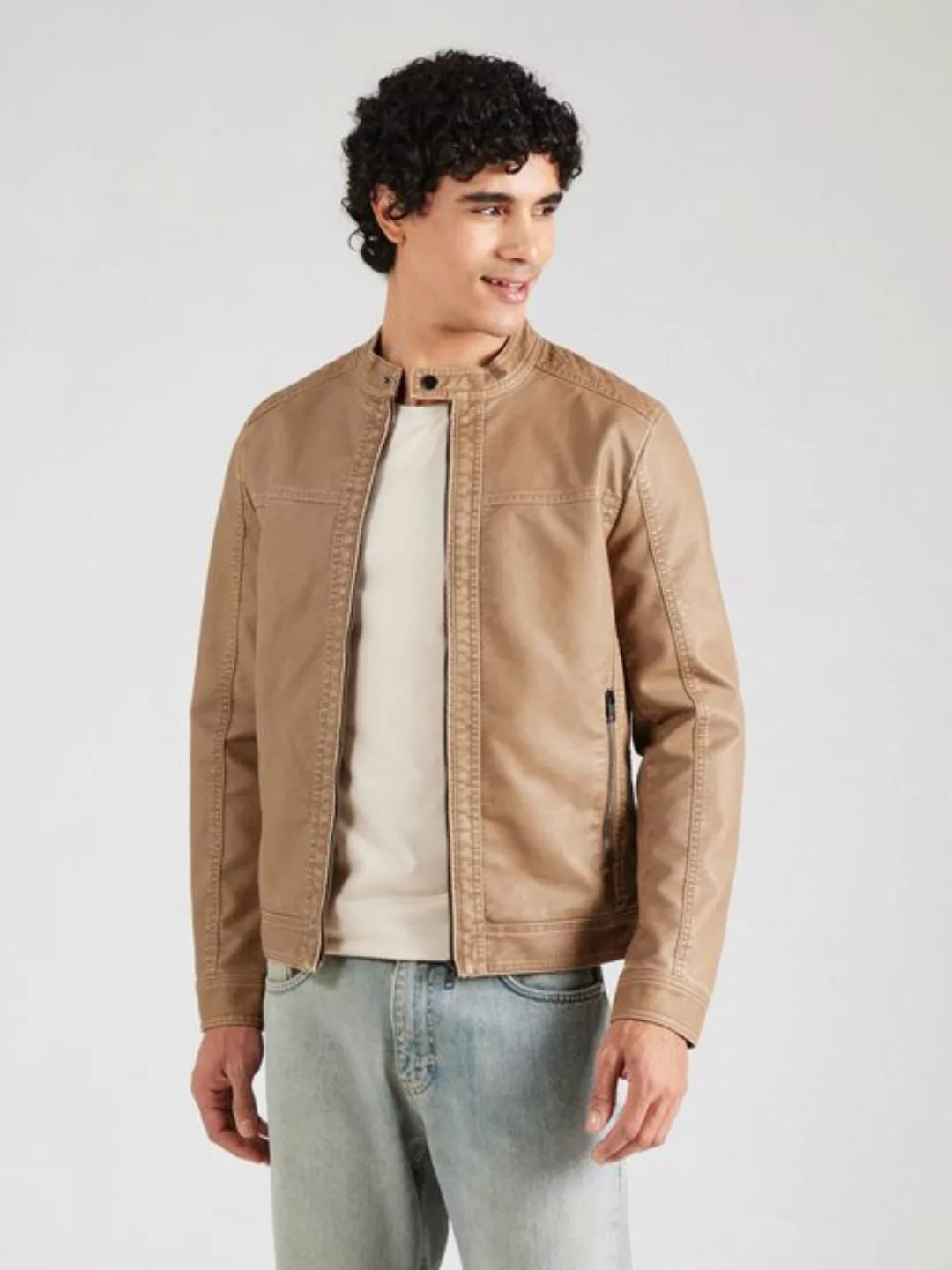 Jack & Jones Lederimitatjacke "JJEWARNER WASHED PU JACKET NOOS", ohne Kapuz günstig online kaufen