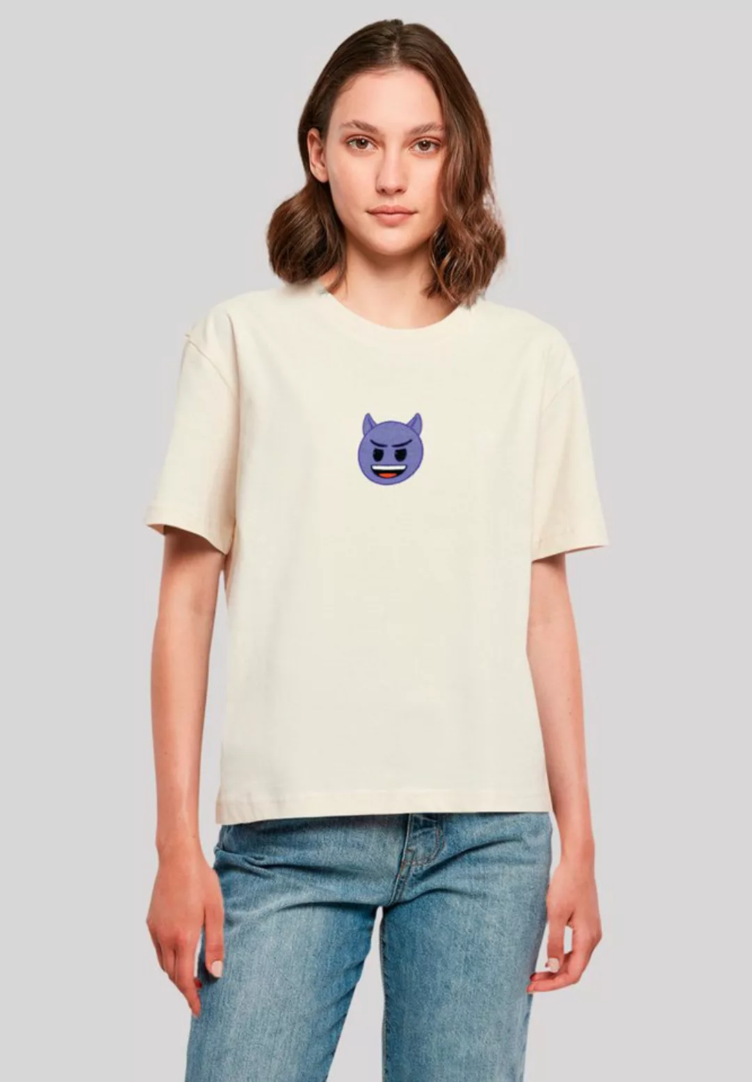 emoji couture T-Shirt Evil smiling furry purple face Premium Qualität günstig online kaufen